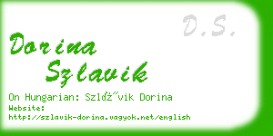 dorina szlavik business card